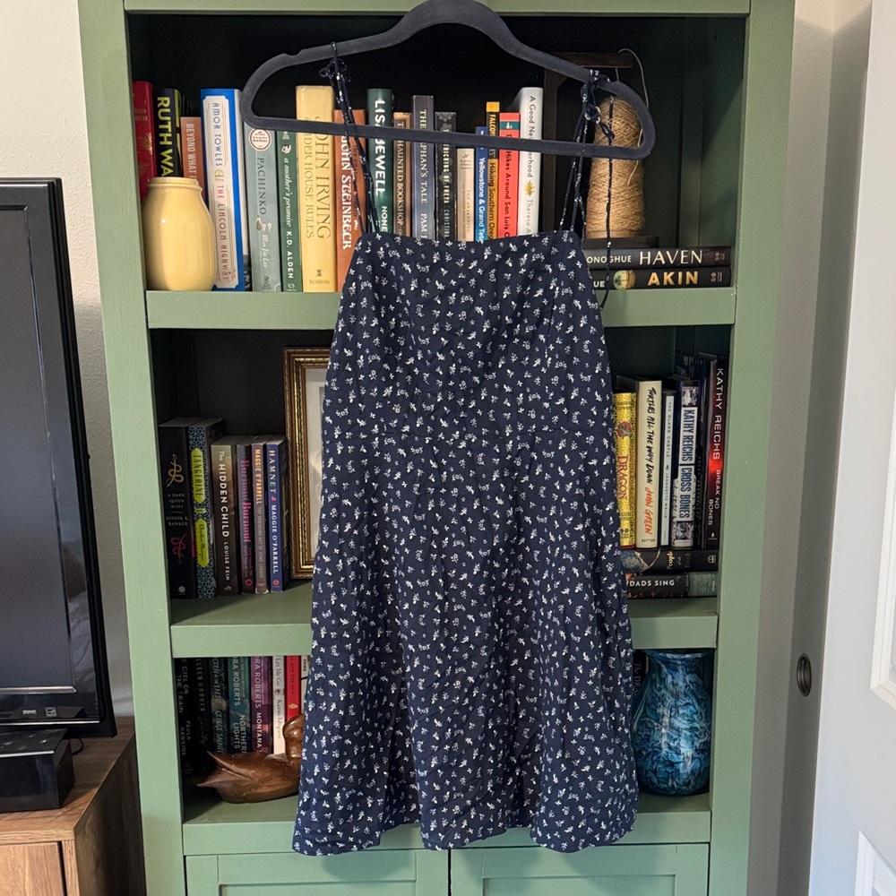Old Navy Dark Blue Patterned A-Line Sundress